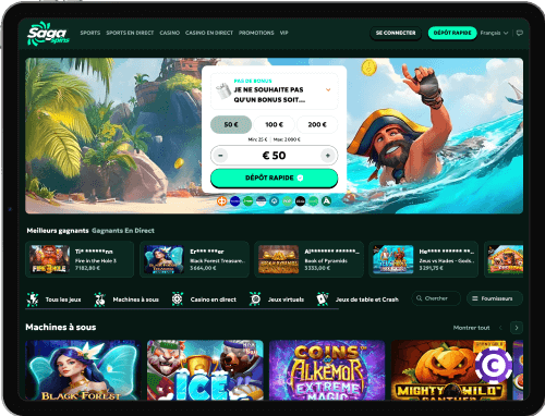SagaSpins Casino jeux