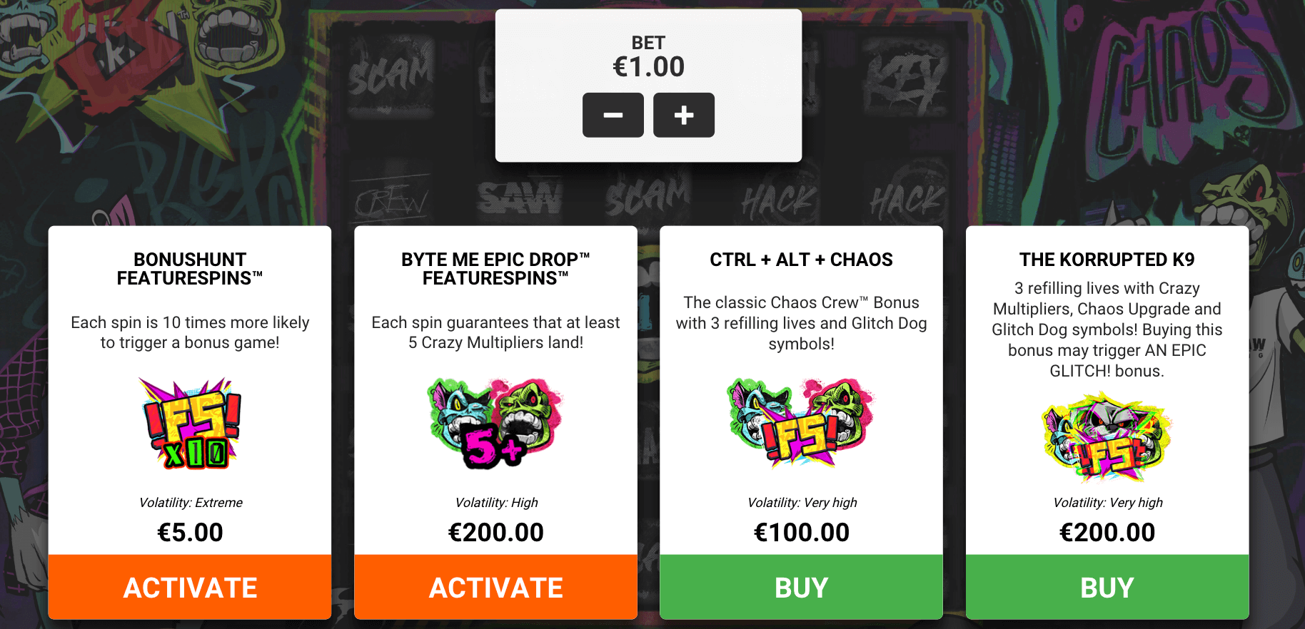 Chaos Crew 3 Acheter un Bonus