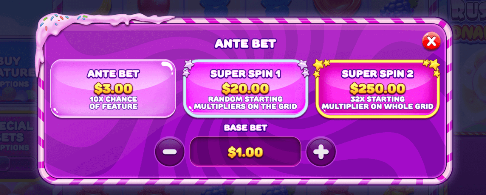 Sweet Rush Bonanza Ante Bet