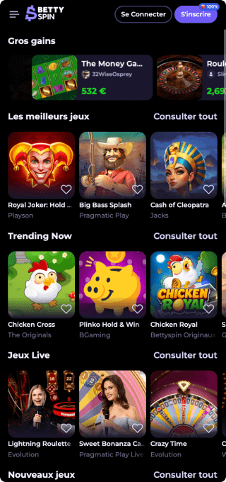 Bettyspin Casino mobile