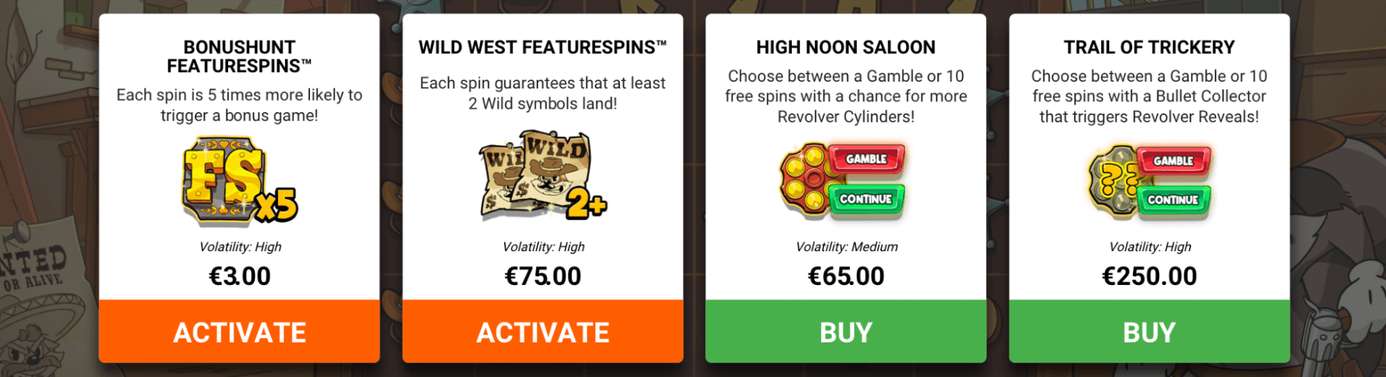 Le Cowboy Achat Bonus