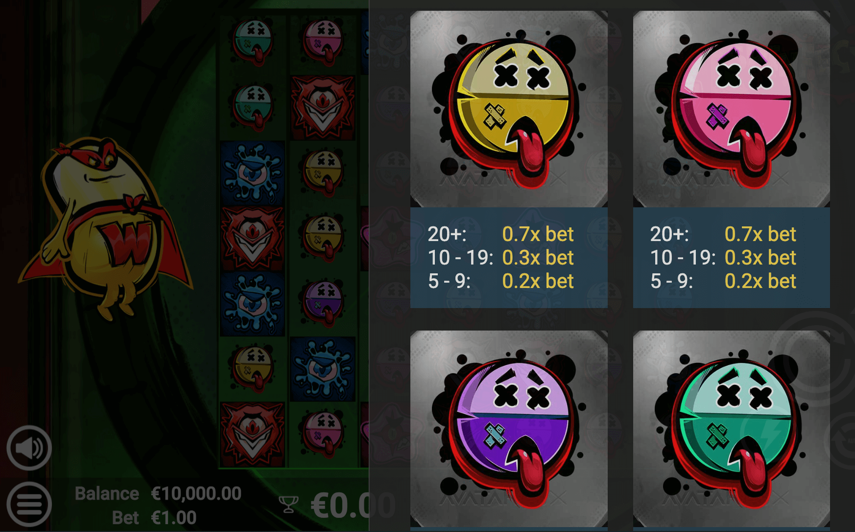 Spinfection Symboles