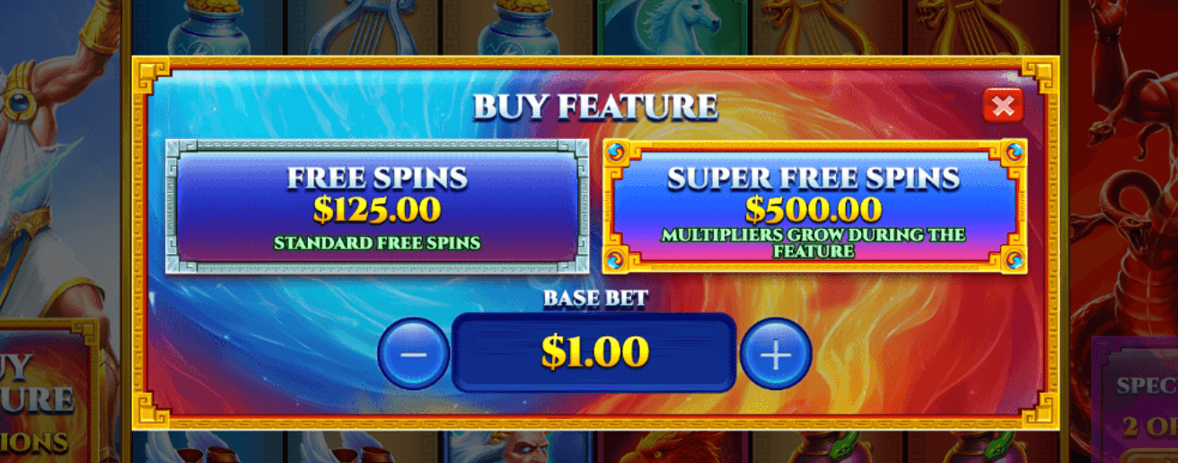 Zeus vs Typhon Bonus