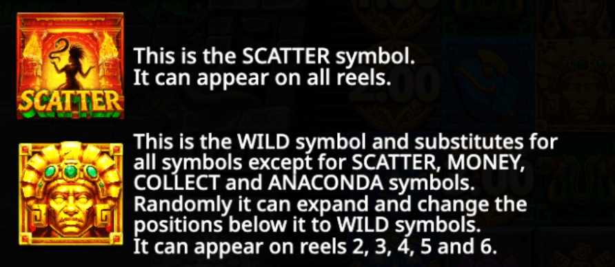 Anaconda Gold Symboles