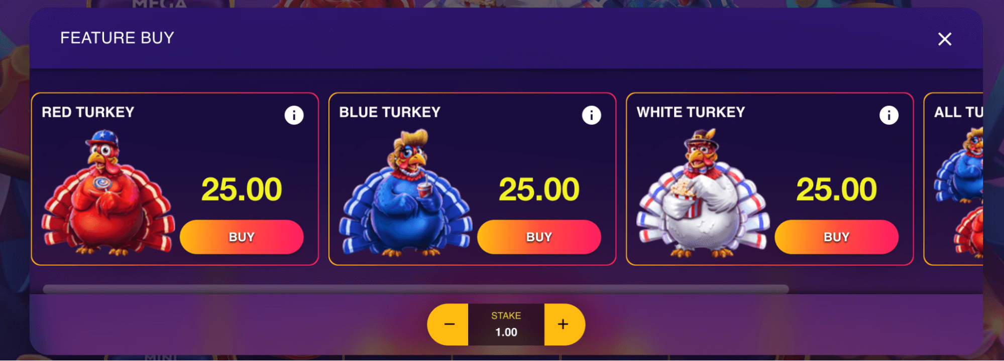 Big Rich Turkeys Bonus