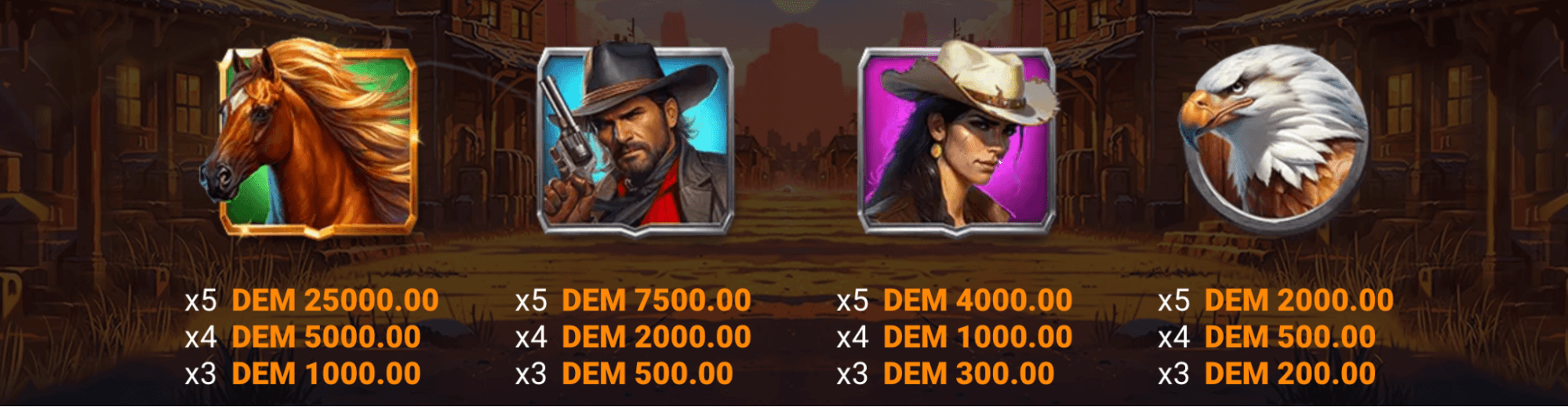 Mustang Rush Symboles