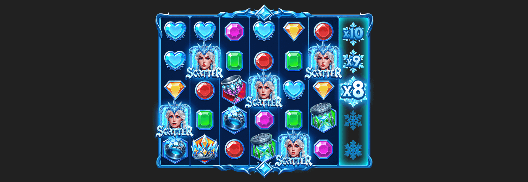 Queen Divine Heart of Ice Multiplier Reel