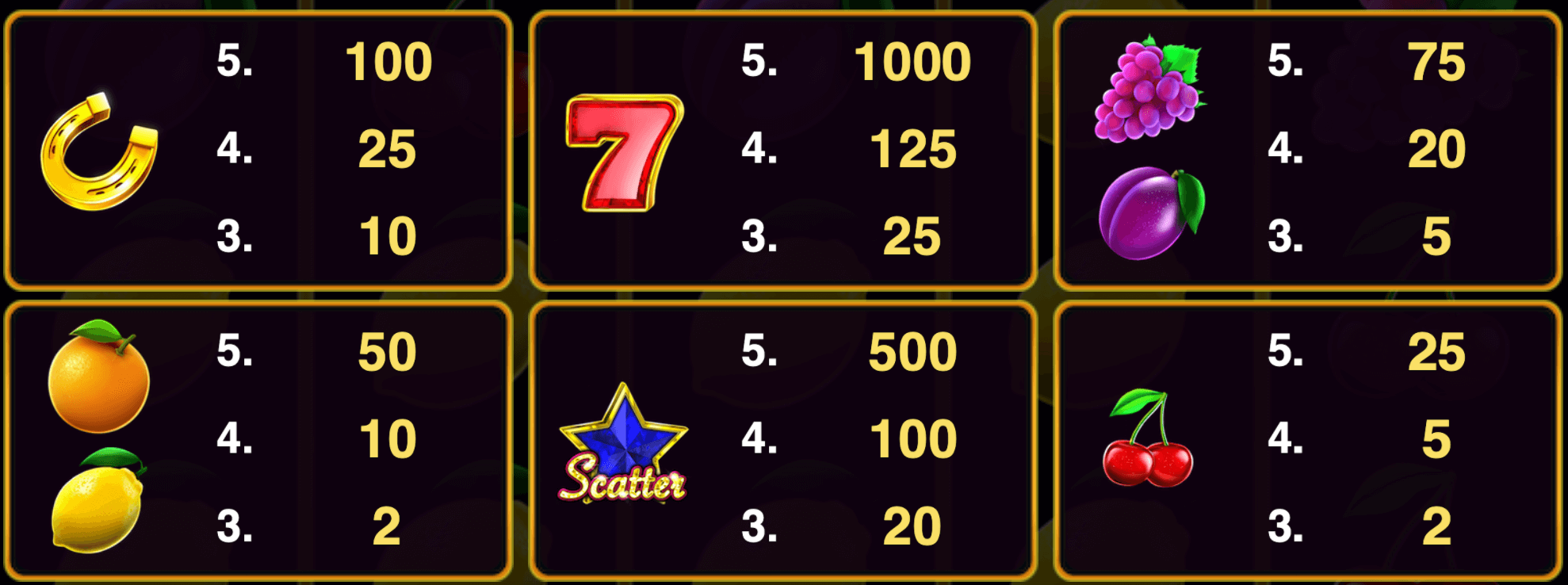 10 Lucky Spins Symboles