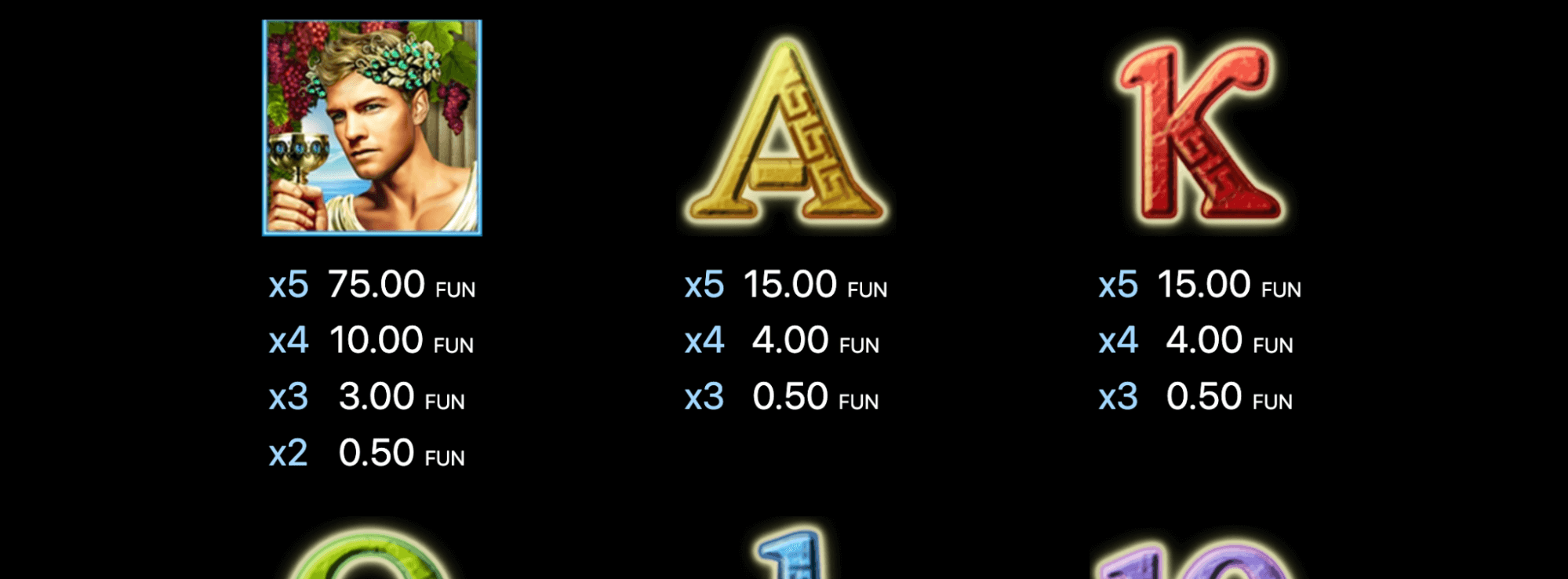 Olympus Glory Symboles