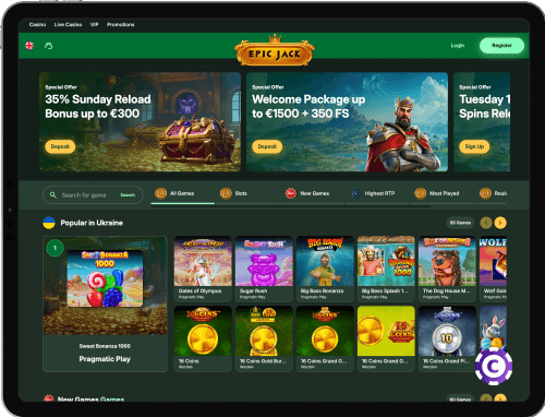 EpicJack Casino jeux