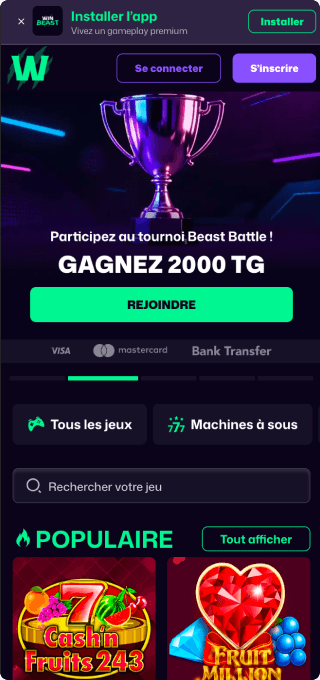 WinBeast Casino mobile