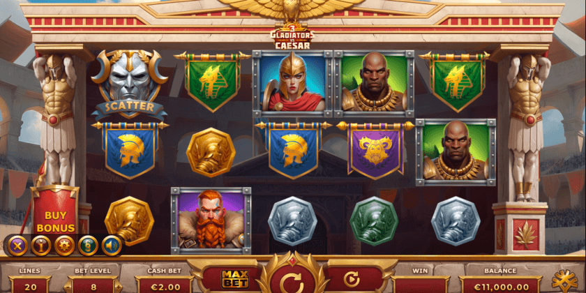 3 Gladiators vs Caesar Yggdrasil Gaming