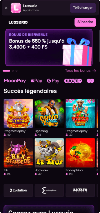 Lussurio Casino mobile