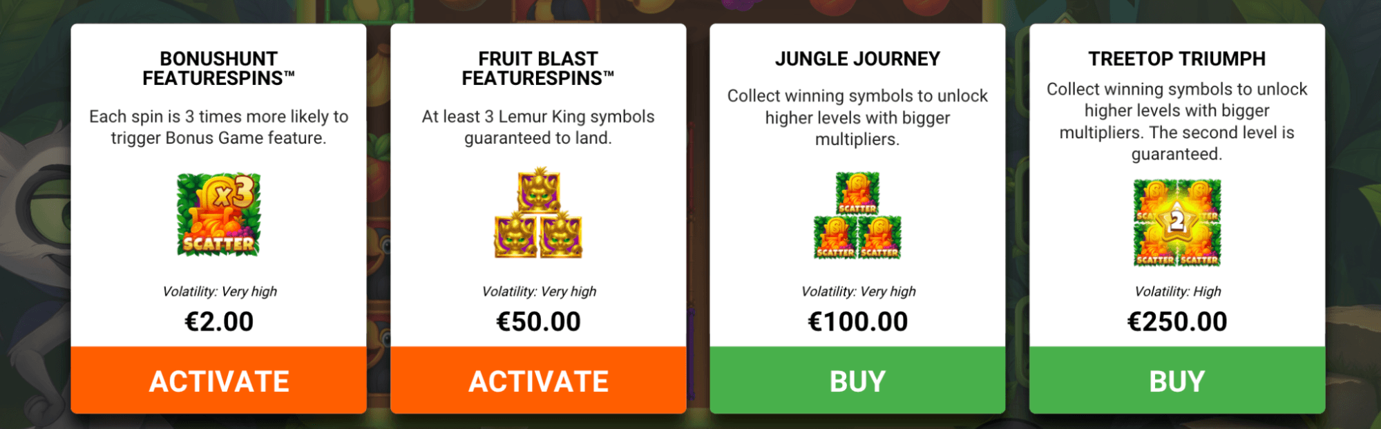 Lemur Levels Feature Buy