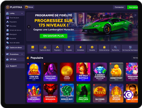 Playfina Casino jeux