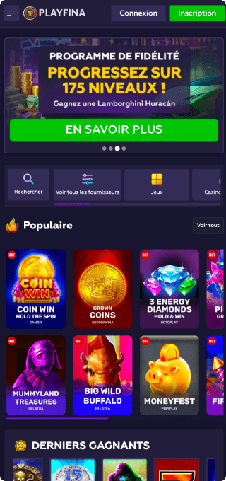 Playfina Casino mobile