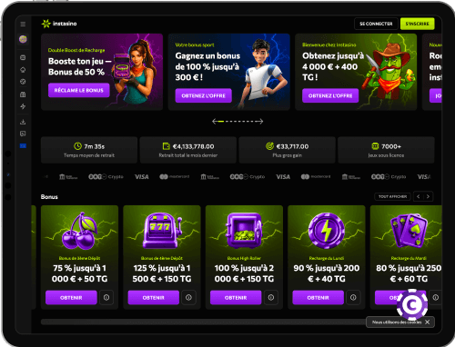 Instasino Casino jeux