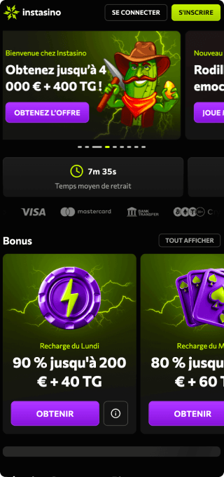 Instasino Casino mobile