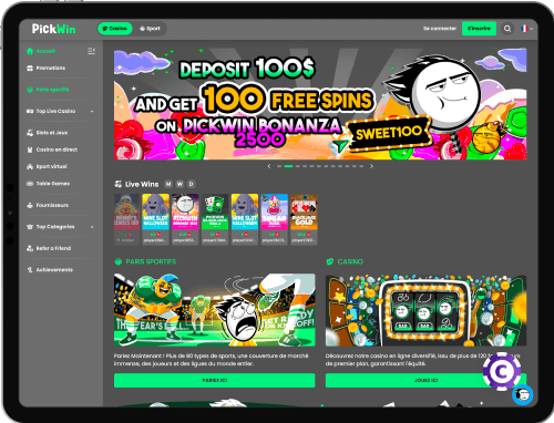 Pickwin Casino jeux